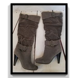 Grey Slouch Knee Boots Size 9